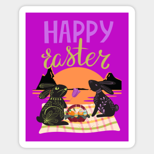 EASTER BUNNIES ON THE BEACH Sticker